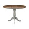 International Concepts Round 36 in Rd Top Pedestal Table, 12 in Leaf, Bar Ht, Hickory/Stone, 36 W, 48 L, 41.3 in H, Wood K41-36RXT-6B-2 - alternate 1